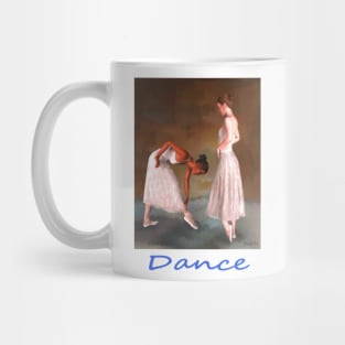 Two dancers women girls standing offstage Mug